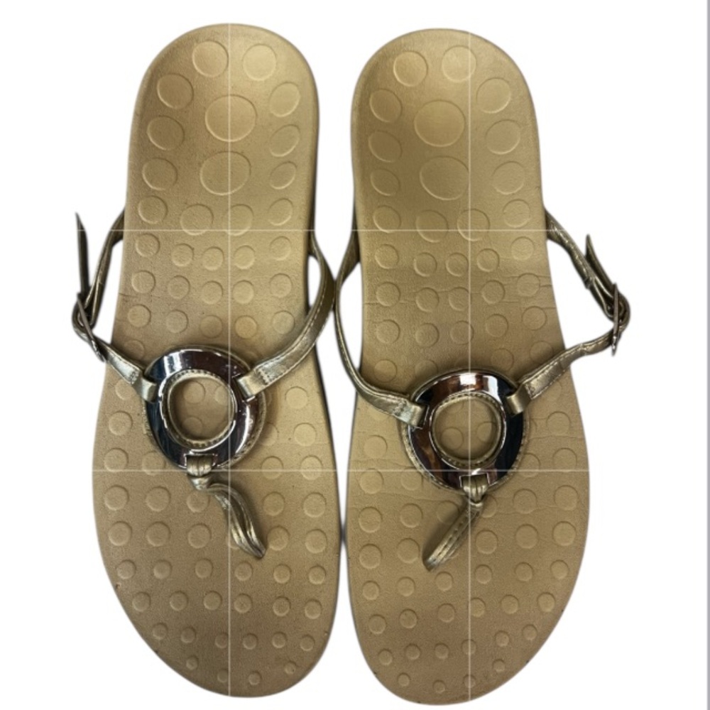 Vionic Yolanda Gold Flip‎ Flop Thong Sandals Size 11